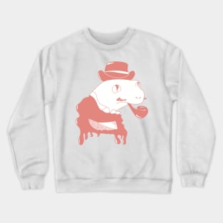 Pink Fancy Frog with Pipe Crewneck Sweatshirt